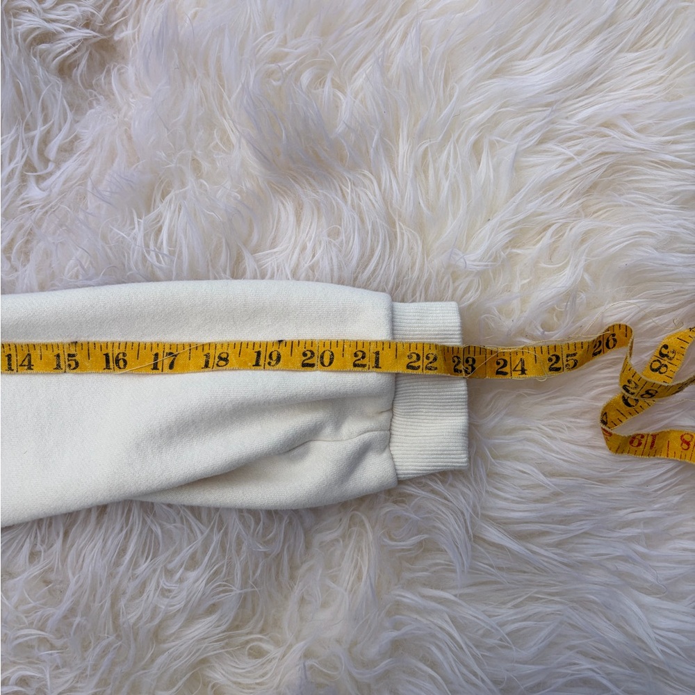 Marine Layer Cream Crewneck Sweater with Rainbow Stripes - Picture 6 of 6